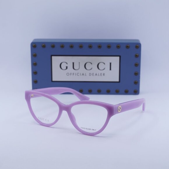 Gucci GG1581O 004 Cat Eye 55mm Eyeglasses - Violet - Picture 5 of 11